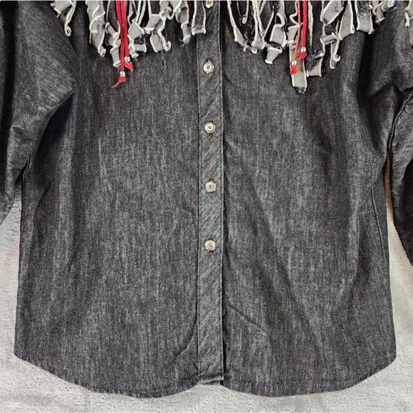 Circle T by Marilyn Lenox Shirt Womens Medium Gray Western Vintage Made In USA - Picture 8 of 12